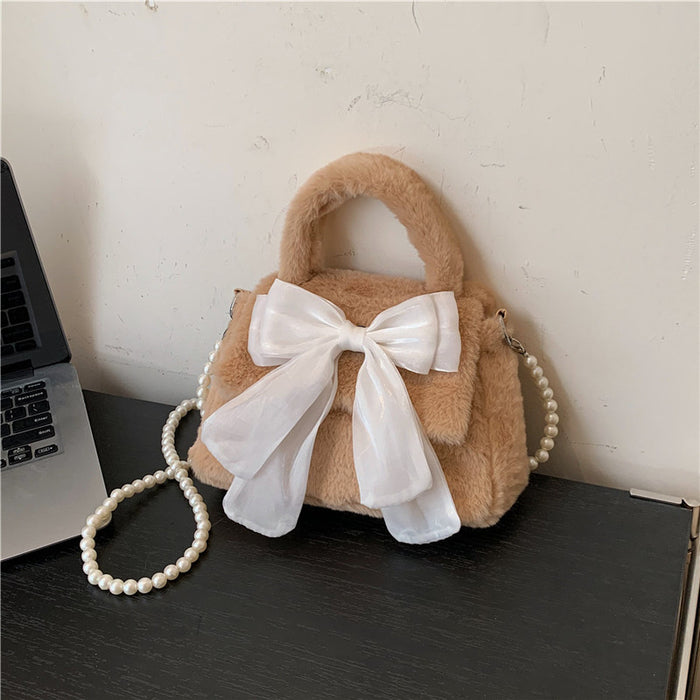 Luxury Fuzzy Bow Mini Bag