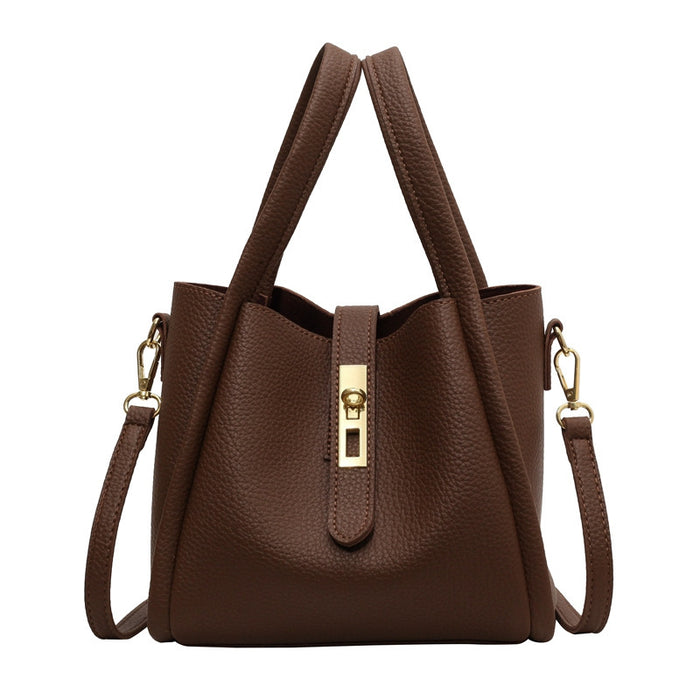 Sleek & Stylish Solid Color Leather Everyday Bag