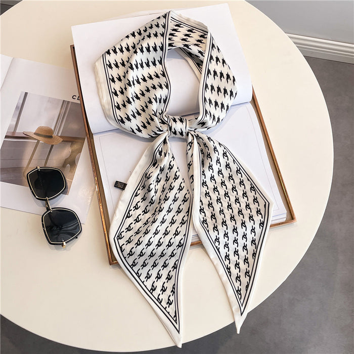 Thin Narrow Long  Silk Scarves Women's tie.