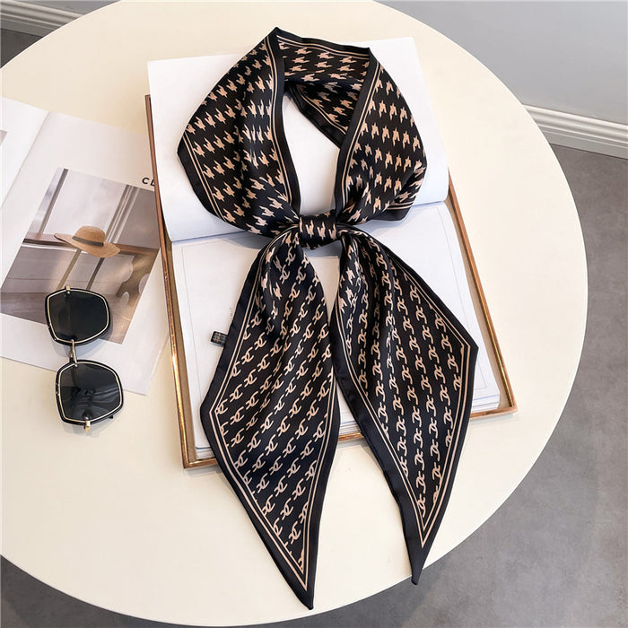 Thin Narrow Long  Silk Scarves Women's tie.