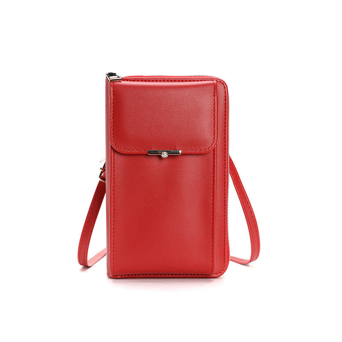 Wholesale Simple Solid Color Zipper Phone Purses