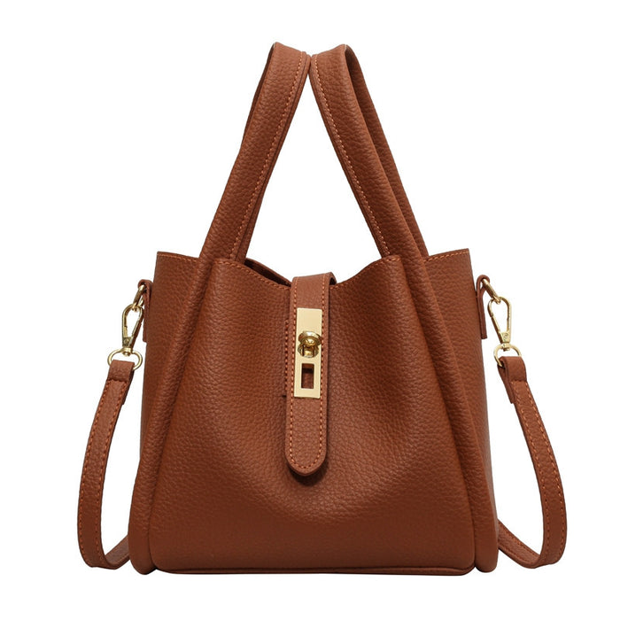 Sleek & Stylish Solid Color Leather Everyday Bag