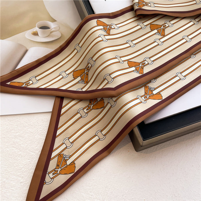 Thin Narrow Long  Silk Scarves Women's tie.