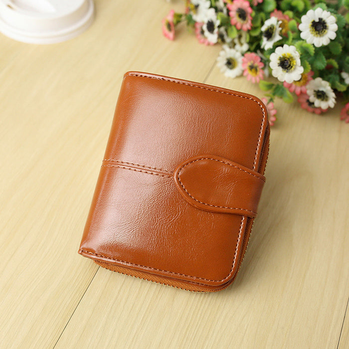 Classic Foldable Leather Coin Purse