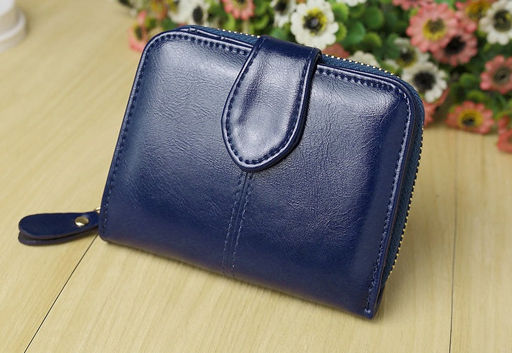 Classic Foldable Leather Coin Purse