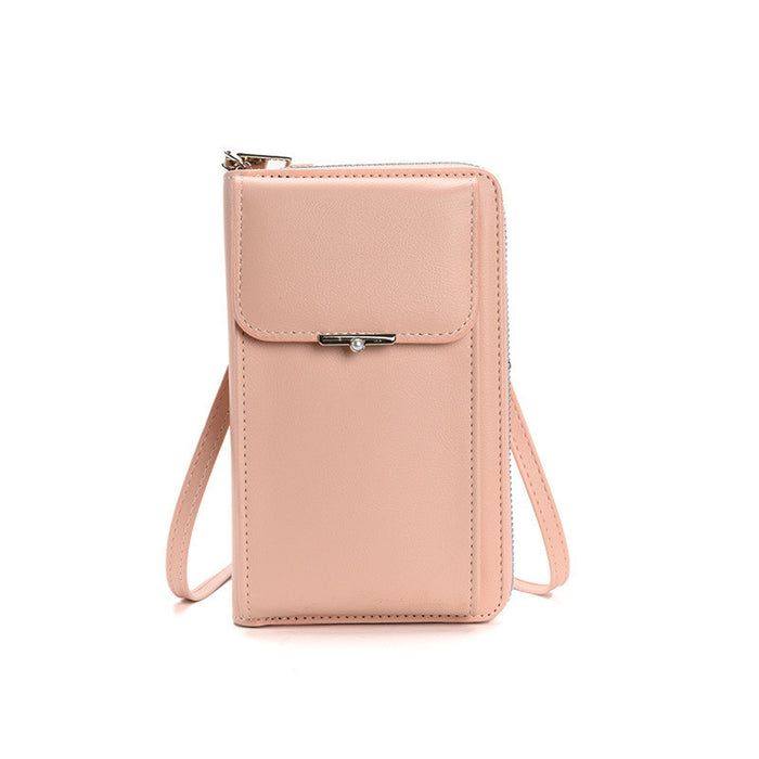 Wholesale Simple Solid Color Zipper Phone Purses