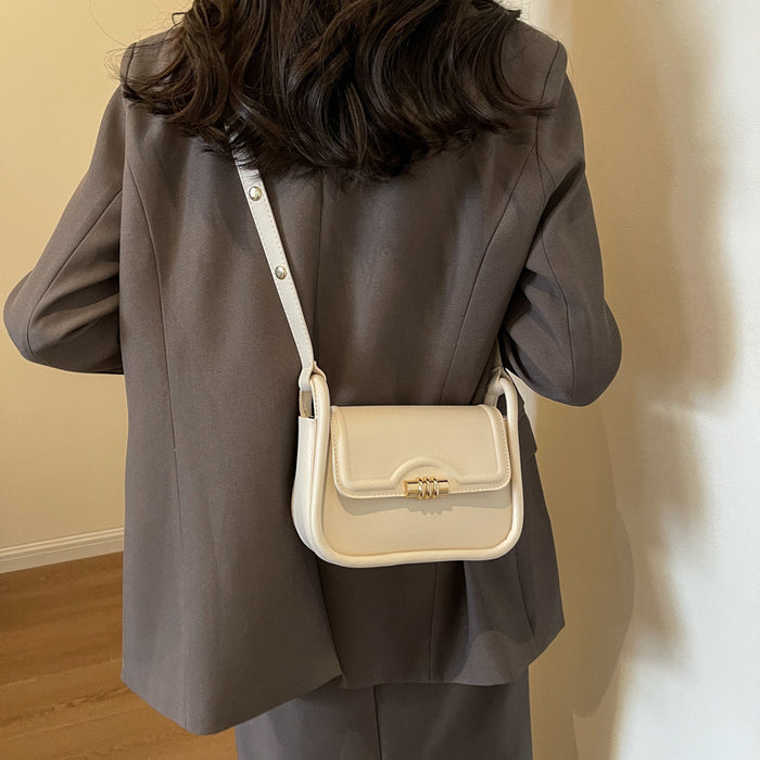 Women Fashion Simple Elegant Solid Color Shoulder Bag