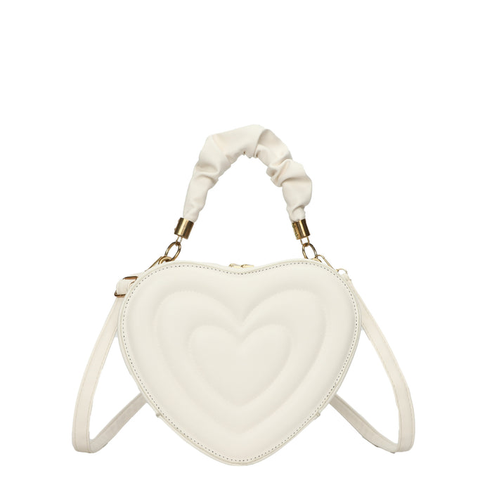 Wholesale Women Fashion Solid Color Heart-Shaped Zipper Mini Handle Crossbody Bag