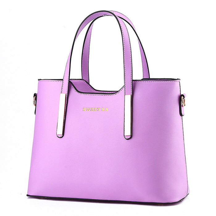 Wholesale Women Casual Simple Solid Color Large Capacity Handbag