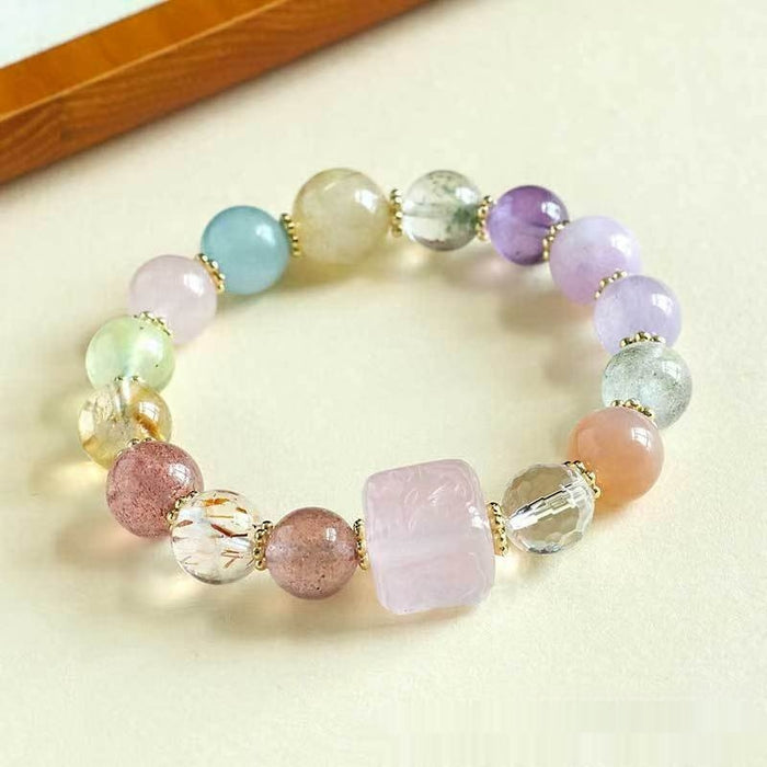 Natural Crysta Amethyst Beaded Bracelet