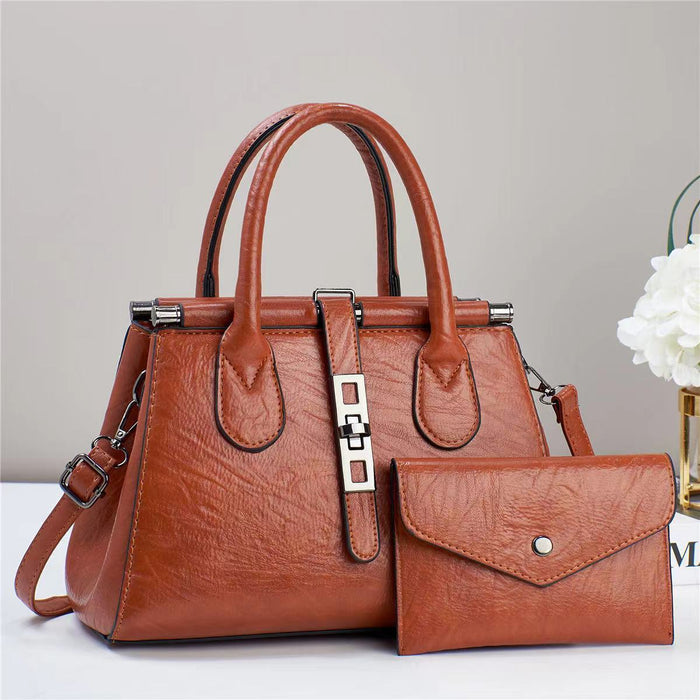 Wholesale Vintage Elegant Large Capacity Handbag Two-Piece Set