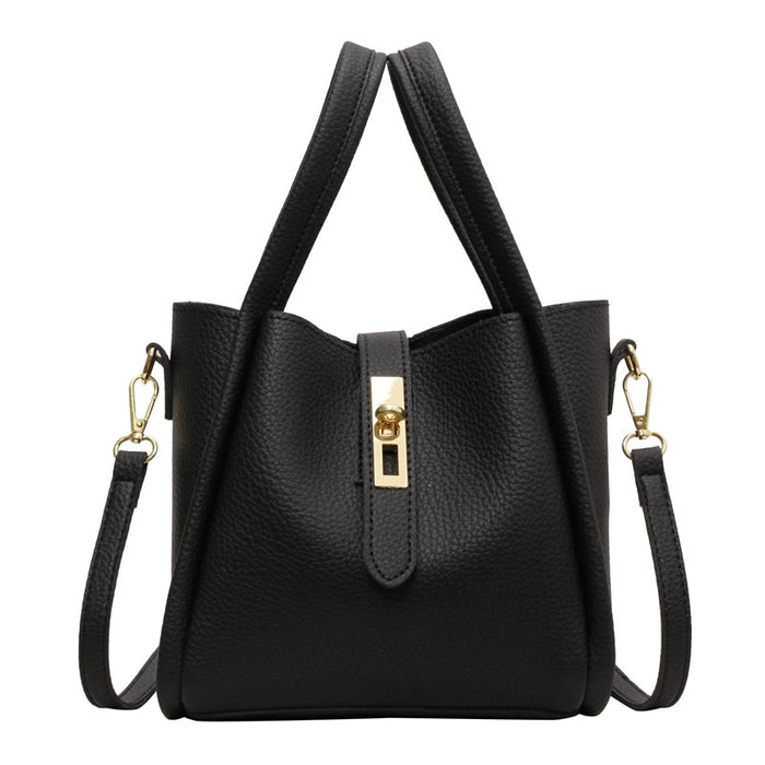 Sleek & Stylish Solid Color Leather Everyday Bag