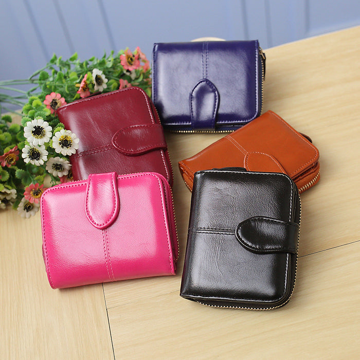 Classic Foldable Leather Coin Purse