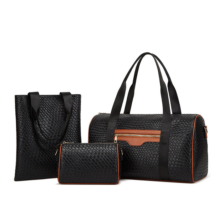 Wholesale Simple Solid Color Large Capacity Handbag Three-Piece Set