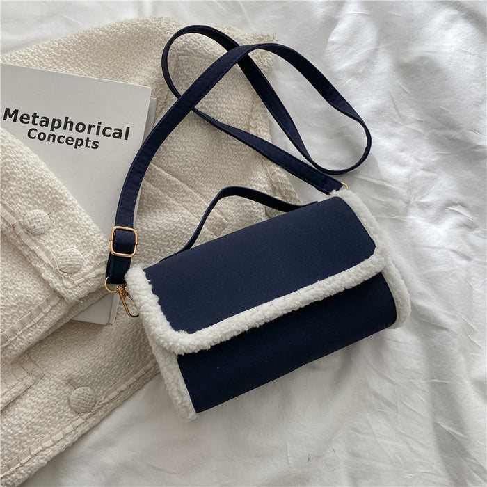 Elegant Contrast Flap Shoulder Purse