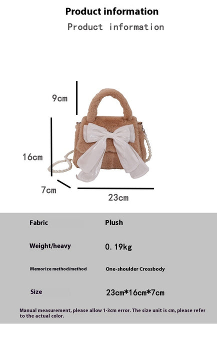 Luxury Fuzzy Bow Mini Bag