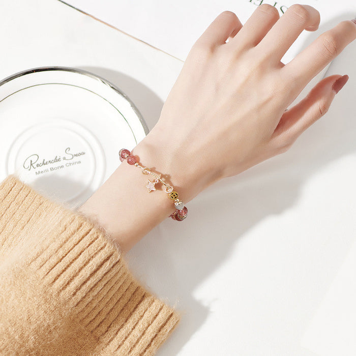 BADO Strawberry Cristal Bracelet with a Peach Lucky Star