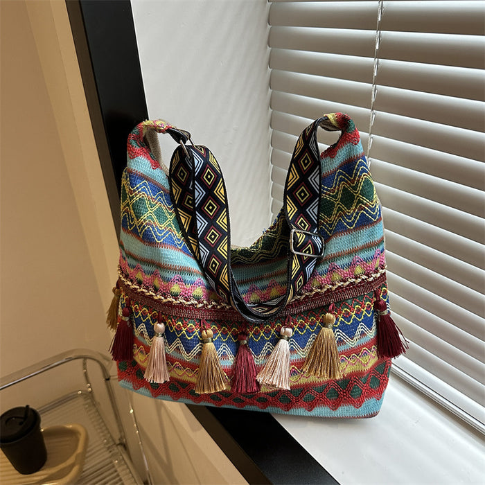 Vintage Tribal Spacious Print Tote