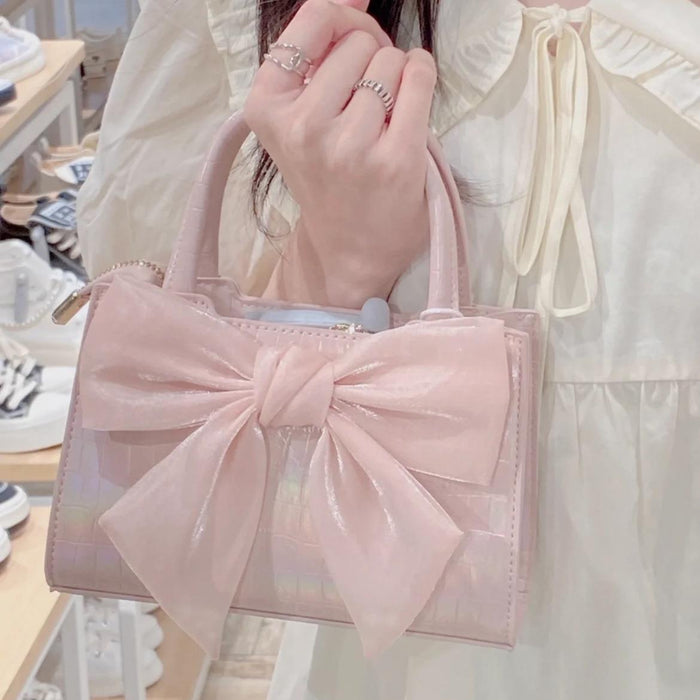 Wholesale Women Fashion Elegant Solid Color Bowknot Handbag