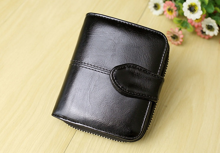 Classic Foldable Leather Coin Purse