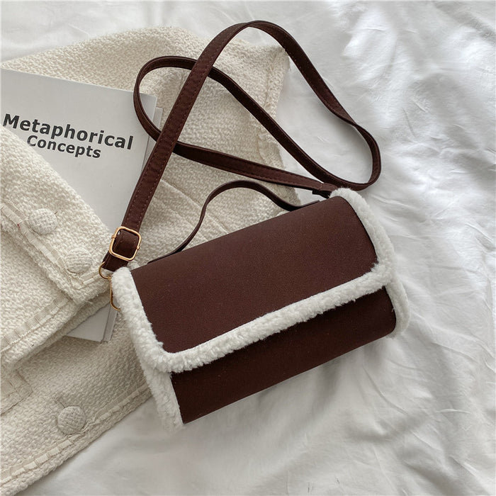 Elegant Contrast Flap Shoulder Purse