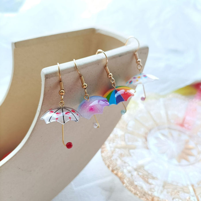 Women's Rainbow Geometric Umbrella Half Stereo Stud Earrings