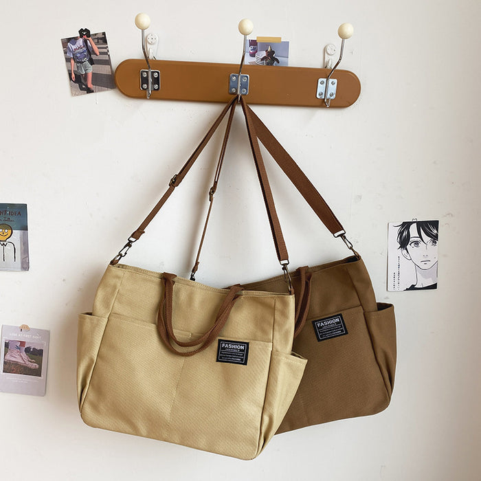 Wholesale Women Casual Retro Portable Canvas Shoulder Bag Large Capacity Multilayer Bag