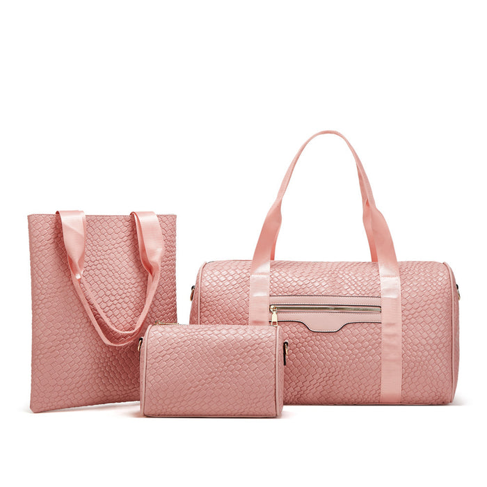 Wholesale Simple Solid Color Large Capacity Handbag Three-Piece Set