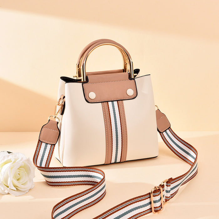 Three-layer contrast handbag