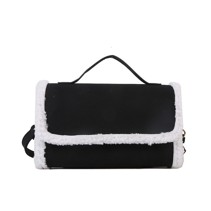 Elegant Contrast Flap Shoulder Purse