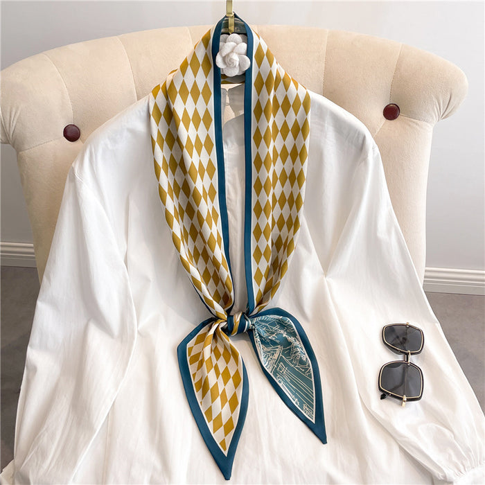 Thin Narrow Long  Silk Scarves Women's tie.