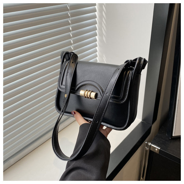 Women Fashion Simple Elegant Solid Color Shoulder Bag