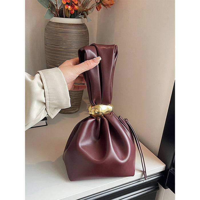 Wholesale Creative Retro Pleated Hand Bucket Bag