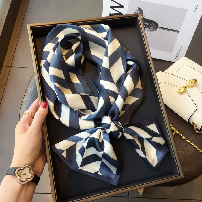 MELISSA  Double-Layer Long Ribbon Silk Scarves