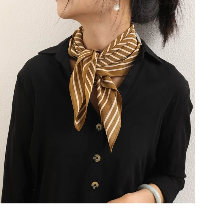 Versatile Striped Luxe Silk Scarf