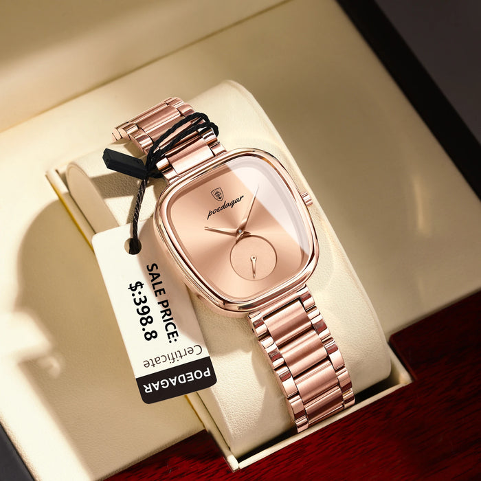 POEDAGAR Luxury Watch for Woman Waterproof Stainless Steel Quartz