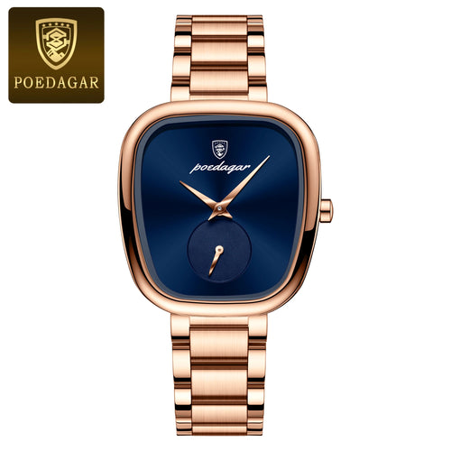 POEDAGAR Luxury Watch for Woman Waterproof Stainless Steel Quartz