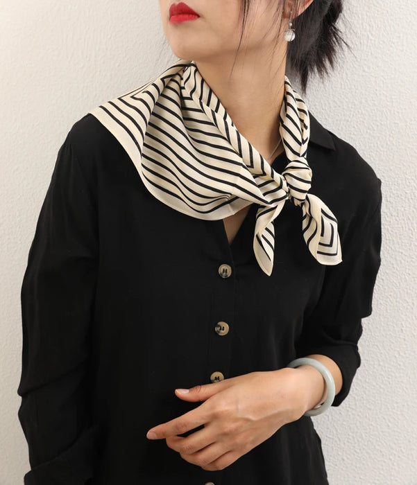 Versatile Striped Luxe Silk Scarf