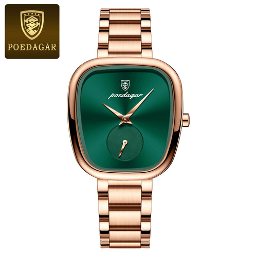 POEDAGAR Luxury Watch for Woman Waterproof Stainless Steel Quartz