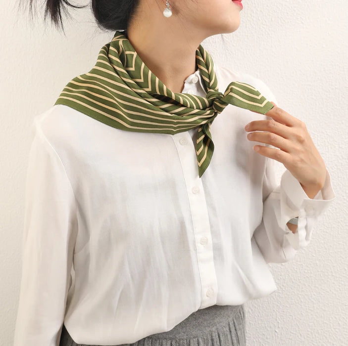 Versatile Striped Luxe Silk Scarf