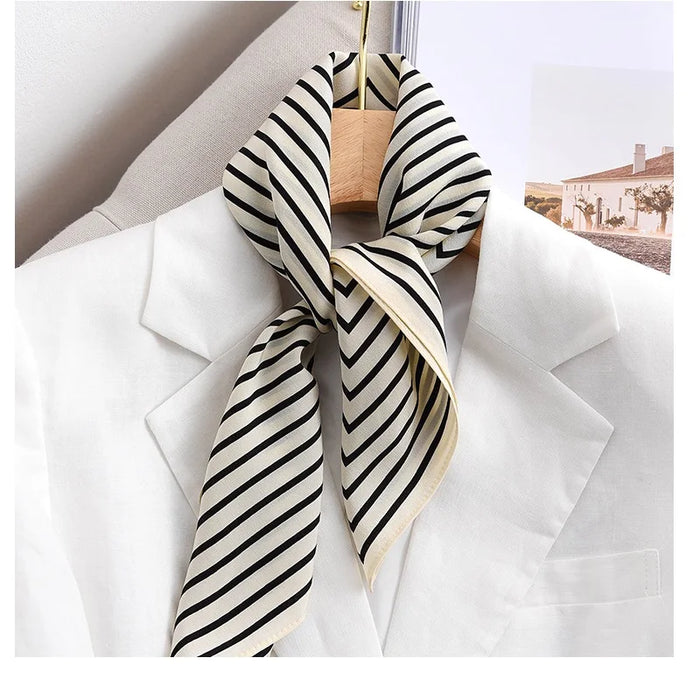 Versatile Striped Luxe Silk Scarf