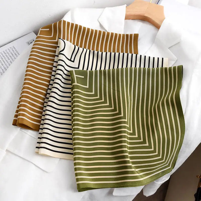 Versatile Striped Luxe Silk Scarf