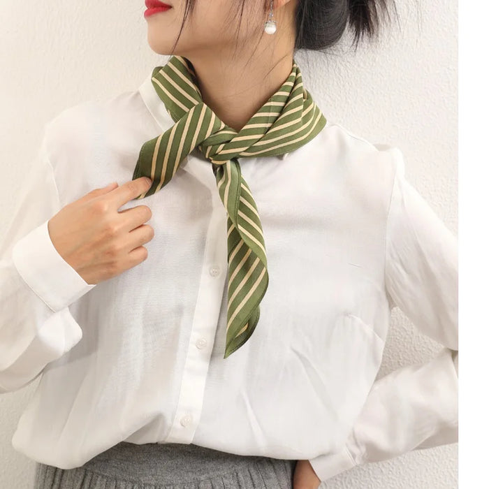 Versatile Striped Luxe Silk Scarf