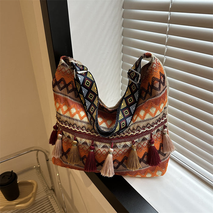 Vintage Tribal Spacious Print Tote