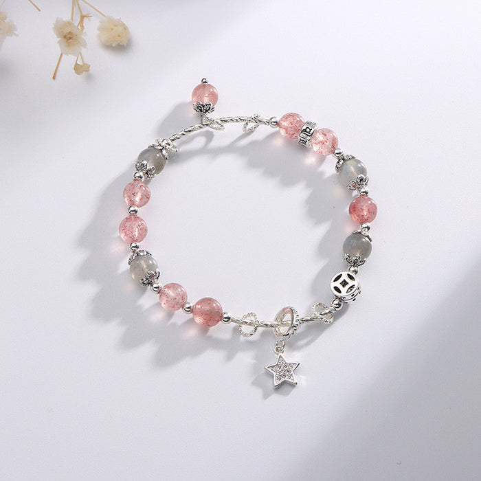 BADO Strawberry Cristal Bracelet with a Peach Lucky Star