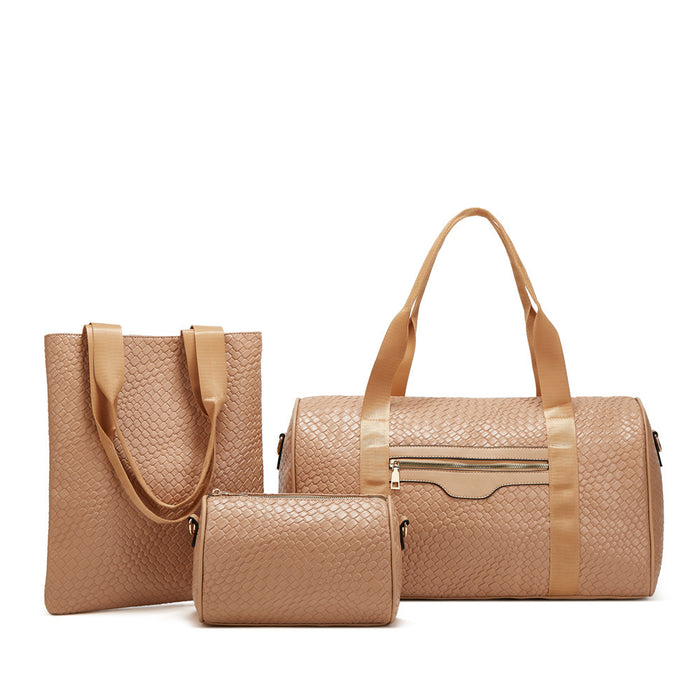 Wholesale Simple Solid Color Large Capacity Handbag Three-Piece Set