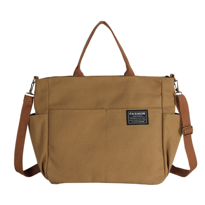 Wholesale Women Casual Retro Portable Canvas Shoulder Bag Large Capacity Multilayer Bag