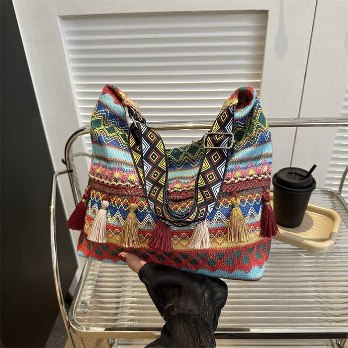 Vintage Tribal Spacious Print Tote