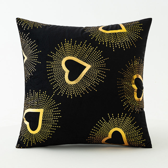 Fashion Black Velvet Printed Pillow