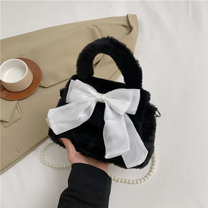 Luxury Fuzzy Bow Mini Bag